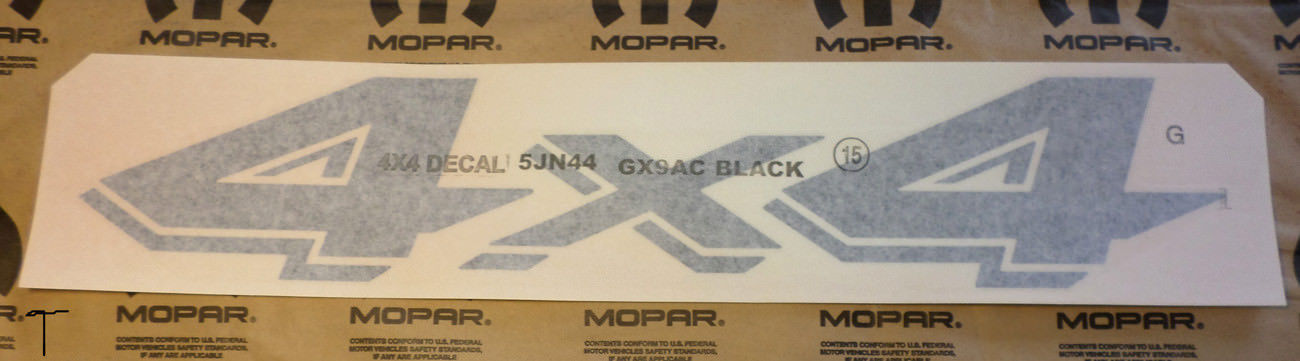 4x4 Black Bed Side Decals Dakota, Ram, Durango, Aspen, Jeep - Click Image to Close